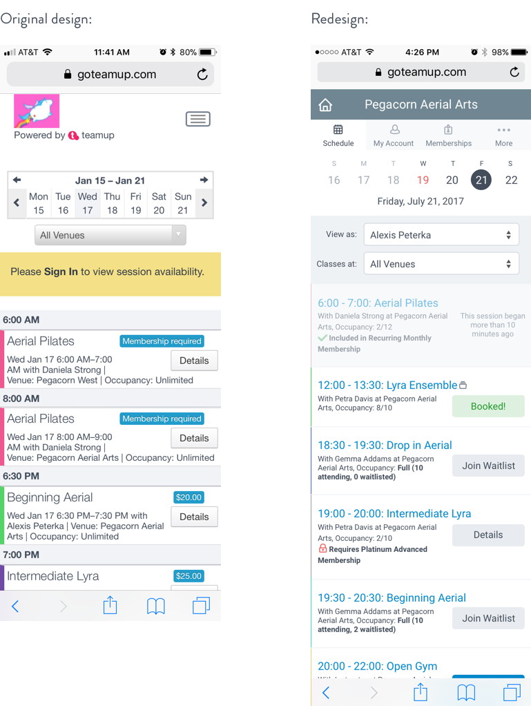 before and after of consumer page